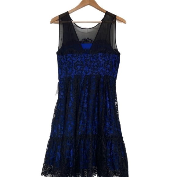 NWT Anthropologie Moulinette Soeurs Sapphire Blue Lace Cocktail Dress Women 6 - Picture 8 of 13